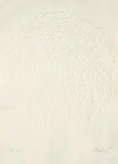 Günther Uecker, Spirale, 2000, Prägedruck auf handgeschöpftem Bütten