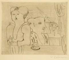 Franz Radziwill, Frauen am Tisch (Aus: Zehn Radierungen), 1922, Radierung auf Velin