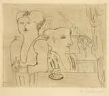 Franz Radziwill, Frauen am Tisch (Aus: Zehn Radierungen), 1922, Radierung auf Velin