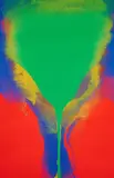 Otto Piene, Schön Grün und Violett, 1972, Farbserigrafie auf leichtem Karton