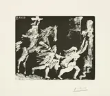 Pablo Picasso, Cape et épée. Poursuite. I (Aus: Edition 347), 1968, Radierung auf Velin