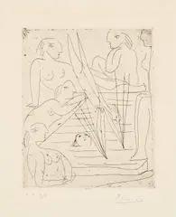Pablo Picasso, Baigneuses à la Piscine, 1932, Radierung auf dünnem Velin
