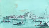 Giacomo Guardi, Ansicht der Insel Sant'Elena in Venedig