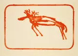 Joseph Beuys, Elch, 1975, Farblithografie auf Richard de Bas (Wasserzeichen)