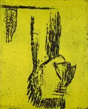 Georg Baselitz, Kopf und Flasche, 1981/82, Farbholzschnitt auf Velin