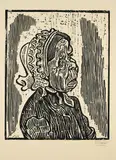 Otto Pankok, Frau mit Haube (Jana), 1952, Holzschnitt auf Velin