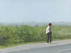 Ohne Titel (Ring Road I) by Serban Savu, 2007, Öl auf Leinwand, sold Nov 2023