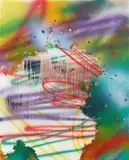 Katharina Grosse, Ohne Titel, 2008, Acryl und Erde auf Leinwand