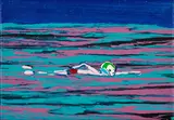 Cornelius Völker, Schwimmer, 1996, Öl auf Leinwand