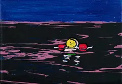Schwimmer by Cornelius Völker, 1996, Öl auf Leinwand, sold Oct 2023