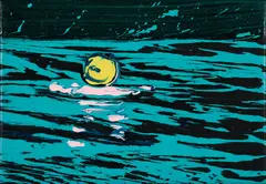 Schwimmer by Cornelius Völker, 1996, Öl auf Leinwand, sold Oct 2023