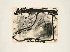 Éperon by Antoni Tàpies, 1983, Farblithografie auf BFK RIVES (Wasserzeichen), sold Jan 2024
