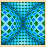 Ohne Titel by Victor Vasarely, Farbserigrafie auf leichtem Karton, sold Jan 2024