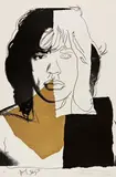 Mick Jagger by Andy Warhol, 1975, Farbserigrafie auf Arches Aquarelle, sold Nov 2023