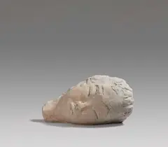 Sleeping Head (S-09-03) by Leiko Ikemura, 2009, Terrakotta, glasiert, sold Nov 2023