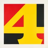 Die deutsche Vier by Robert Indiana, 1968, Farbserigrafie auf leichtem Karton, sold Nov 2023