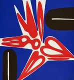 Ernst Wilhelm Nay, Metablau, 1967/72, Farbserigrafie auf leichtem Karton