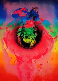 Otto Piene, Regenbogenregenbogen, 1972, Farbserigrafie auf Karton