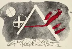 Ohne Titel by Antoni Tàpies, 1975, Farblithografie auf leichtem Karton, sold Nov 2023