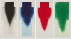 Arnulf Rainer, Großes Kreuz I-IV, Kaltnadelradierung auf Velin