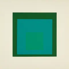 EK If (Aus: Homage to the Square: Edition Keller) by Josef Albers, 1970, Farbserigrafie auf Hahnemühle (Wasserzeichen), sold Nov 2023