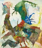 Bernard Schultze, "Migof aus den Fugen", 1993, Öl auf Leinwand