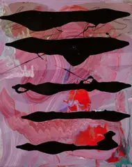 "Probe für Documenta" by Sigmar Polke, 1982, Mischtechnik auf Leinwand, sold Nov 2023
