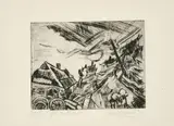Otto Pankok, Dorfstraße am Abend, 1921, Radierung auf Velin