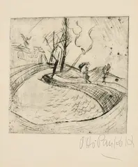 Regenteich by Otto Pankok, 1920, Radierung auf Velin, sold Feb 2024