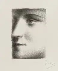 Visage by Pablo Picasso, 1928, Lithografie auf Japan, sold Nov 2023