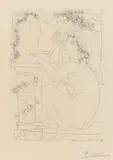 Pablo Picasso, Sculpteur et Modèle admirant une Tête sculptée, 1933, Radierung auf Velin
