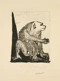Pablo Picasso, Le Singe (Aus: Buffon), 1936, Radierung auf Bütten