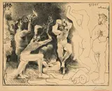 La Danse des Faunes by Pablo Picasso, 1957, Lithografie auf Arches (Wasserzeichen), sold Jan 2024