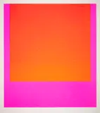 Rupprecht Geiger, Rot-orange auf leuchtrot kalt, 1968, Farbserigrafie auf leichtem Karton