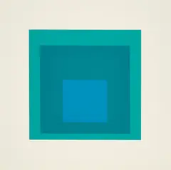 Josef Albers, Blue Reminding, 1966, Farbserigrafie auf Mohawk Superfine Bristol