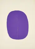 Lucio Fontana, Concetto Spaziale (Ovale violet avec fente), 1965, Farbserigrafie mit Riss auf leichtem Karton