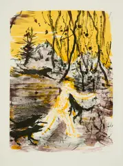 Daniel Richter, Waldhunde, 2006, Farblithografie auf Velin