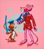 Sebastian Weissenbacher, "Der Selbstmörder und sein Sekundant" V.2, 2002, Acryl auf Leinwand