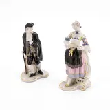Corine und Anselmo aus der 'Commedia dell'Arte' by Nymphenburg, Porzellan, farbig und sparsam gold dekoriert, sold Nov 2023