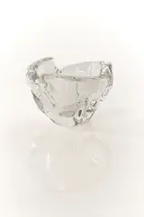 Sèvres, CRYSTAL BOWL, Organic form in clear glass. Etched Sevres France mark to underside