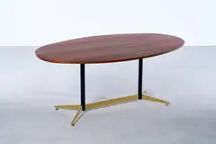 DINING TABLE FOR RIMA by Gio Ponti, Lacquered metal, brass and wood, sold Aug 2026
