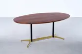 Gio Ponti, DINING TABLE FOR RIMA, Lacquered metal, brass and wood