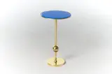 Osvaldo Borsani, 'T1' SIDE TABLE FOR TECNO, Brass side table with blue bevelled glass top