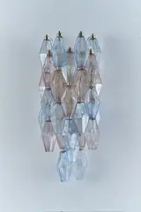 Carlo Scarpa, 'POLIEDRI' APPLIQUE FOR VENINI, Individually hand-crafted 'poliedri' components in aqua and smoked glass that refract light brilliantly