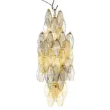 Carlo Scarpa, ‘POLIEDRI' CHANDELIER FOR VENINI, Composed of faceted poliedri Murano glass elements in graduated tones, suspended from a metal frame