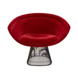 Warren Platner, 'PLATNER' LOUNGE CHAIR FOR KNOLL, Steel wire rods in metallic bronze finish support deep red velvet shell form seat