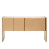 Milo Baughman, SIDEBOARD FOR THAYER COGGIN, Beige lacquered finish with four doors. Manufacturer sticker present