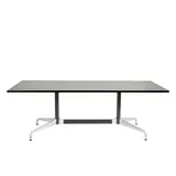 Charles and Ray Eames, SEGMENTED BASE TABLE FOR HERMAN MILLER, Aluminium segmented base with rectangular black timber top