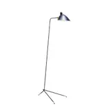 Serge Mouille, 'LAMPADAIRE DROIT' FLOOR LAMP, Black lacquered aluminium with sculptural shell like shade. Contemporary re-issue by Editions Serge Mouille