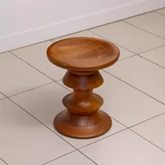 Charles and Ray Eames, STOOL IN WALNUT FOR HERMAN MILLER, The versatile stool, table, or object d'art in turned walnut